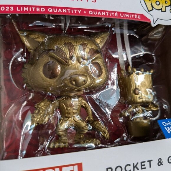 Hallmark Ornaments Funko POP! Rocket & Groot GOLD Marvel GOTG Limited Edition - Picture 5 of 12